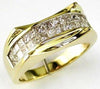 ESTATE 1.0CT DIAMOND 14KT YELLOW GOLD CLASSIC PRINCESS 2 ROW ANNIVERSARY RING