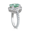 5.48CT DIAMOND & AAA GREEN AMETHYST 14KT WHITE GOLD OVAL & ROUND HALO FUN RING