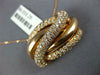 EXTRA LARGE 1.99CT DIAMOND 18KT ROSE GOLD 3D MULTI ROW CRISS CROSS SWIRL PENDANT