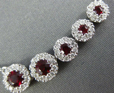 .97CT DIAMOND & RUBY 18K WHITE GOLD 5 STONE SIDEWAY JOURNEY BY THE YARD NECKLACE