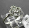 ANTIQUE SMALL .16CT DIAMOND 14KT WHITE GOLD FLORAL FOUR PETAL PAVE CLUSTER RING