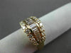 ESTATE LARGE 1.50CT EMERALD CUT DIAMOND 14KT YELLOW GOLD BAND RING VVS #21572