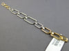WIDE 1.41CT DIAMOND 14KT 2 TONE GOLD CLASSIC OPEN ELONGATED OVAL TENNIS BRACELET