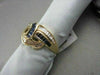 ANTIQUE WIDE 1.87CT DIAMOND & AAA SAPPHIRE 18KT YELLOW GOLD WOVEN FUN RING