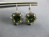 3.31CT DIAMOND & AAA GARNET 14KT WHITE GOLD 3D SQUARE FLOWER HANGING EARRINGS