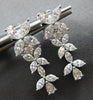 LARGE 3.07CT DIAMOND 18KT WHITE GOLD MARQUISE & PEAR SHAPE MULTI FLOWER EARRINGS