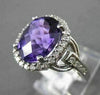 ESTATE LARGE 2.88CTW DIAMOND & AAA AMETHYST 14KT WHITE GOLD 3D FILIGREE RING