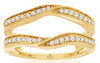 .25CT DIAMOND 14KT YELLOW GOLD 3D FILIGREE SWIRL V SHAPE INSERT ANNIVERSARY RING