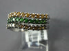 WIDE 1.15CT MOCHA DIAMOND & AAA TSAVORITE & YELLOW SAPPHIRE 14KT WHITE GOLD RING