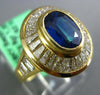 LARGE 2.95CT DIAMOND & AAA SAPPHIRE 18KT YELLOW GOLD 3D CHANNEL ENGAGEMENT RING