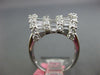 LARGE 1.94CT DIAMOND 18KT WHITE GOLD ROUND & BAGUETTE BOW SHAPE BALLERINA RING