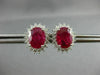 ESTATE 4.87CT DIAMOND & AAA RUBY 18KT WHITE GOLD 3D PRINCESS DIANA STUD EARRINGS