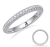 ESTATE .58CT DIAMOND 14K WHITE GOLD CLASSIC 3 ROW PAVE ETERNITY ANNIVERSARY RING