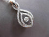 ESTATE LARGE .45CT DIAMOND 14KT WHITE GOLD INFINITY SOLITAIRE FLOATING PENDANT