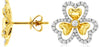 .45CT DIAMOND 14K YELLOW GOLD 3D ROUND MULTI HEART SHAMROCK FLOWER STUD EARRINGS
