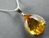 6.04CT DIAMOND & AAA CITRINE 14KT WHITE GOLD CLASSIC PEAR SHAPE FLOATING PENDANT