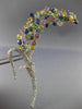 EXTRA LARGE 9.10CT DIAMOND & AAA MULTI COLOR SAPPHIRE 14KT WHITE GOLD BROOCH PIN