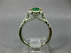 ESTATE LARGE 1.94CT DIAMOND & AAA EMERALD 18KT WHITE GOLD 3D ENGAGEMENT #26503