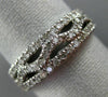 ESTATE .54CT ROUND DIAMOND 14KT WHITE GOLD OPEN 3 ROW WAVE ANNIVERSARY RING 6mm
