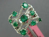 ESTATE 1.66CT DIAMOND & AAA EMERALD 18KT WHITE GOLD MULTI ROW CRISS CROSS RING