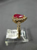 ESTATE 1.57CT DIAMOND & AAA RUBY 14KT ROSE GOLD 3D PEAR SHAPE ENGAGEMENT RING