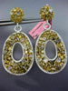 MASSIVE 23.49CT WHITE & MULTI COLOR DIAMOND 18K 2TONE GOLD OVAL HANGING EARRINGS