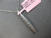 ESTATE 1.61CT DIAMOND 14KT WHITE GOLD CLASSIC ROUND JOURNEY BAR FLOATING PENDANT