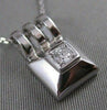 ESTATE ROUND DIAMOND SOLITAIRE PYRAMID 14KT WHITE GOLD HANGING PENDANT #17501