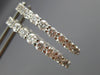 ESTATE 3.16CT DIAMOND 14KT WHITE GOLD DOUBLE SIDED HOOP HUGGIE EARRINGS #19210