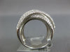 ESTATE EXTRA LARGE 2.37CT DIAMOND 18K WHITE MULTI ROW PAVE CRISS CROSS LOVE RING