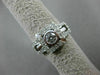 ESTATE WIDE .66CT DIAMOND 14K WHITE GOLD BEZEL SQUARE HALO ENGAGEMENT RING 18671
