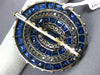 ANTIQUE LARGE 15CT ROSE CUT DIAMOND & SAPPHIRE 14KT GOLD & SILVER BROOCH PENDANT