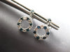 .85CT WHITE & BLUE DIAMOND 14KT WHITE GOLD CIRCLE OF LIFE FUN HANGING EARRINGS