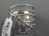 ESTATE LARGE .33CT DIAMOND 14KT WHITE GOLD 3D MULTI ROW ETOILE TRIANGULAR RING