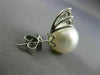 LARGE .60CT DIAMOND & AAA SOUTH SEA PEARL 18K WHITE GOLD 3D FLOWER STUD EARRINGS