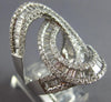 ESTATE EXTRA LARGE 1.56CT DIAMOND 14K WHITE GOLD ROUND & BAGUETTE LOVE KNOT RING