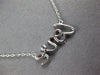 ESTATE LONG .16CT DIAMOND 18KT WHITE GOLD 3D CLASSIC LOVE SCRIPT FUN NECKLACE