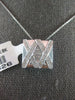 ESTATE .25CT DIAMOND 18KT WHITE GOLD 3D SQUARE DOUBLE X LOVE FLOATING PENDANT