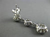 ESTATE 2.60CT DIAMOND 14KT WHITE GOLD 3D SQUARE ETOILE FILIGREE HANGING EARRINGS