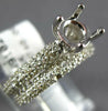ESTATE 1.24CT DIAMOND 14K WHITE GOLD SEMI MOUNT ENGAGEMENT WEDDING BAND RING SET