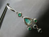 LARGE 6.03CT DIAMOND & AAA EMERALD 18KT WHITE GOLD 3D LEVERBACK HANGING EARRINGS