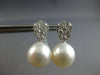 ESTATE LARGE 1.87CT DIAMOND & AAA SOUTH SEA PEARL 18KT WHITE GOLD 3D HANGING EARRINGS