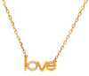 ESTATE .08CT DIAMOND 18KT YELLOW GOLD 3D CLASSIC LOVE NECKLACE
