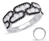 ESTATE WIDE 1.05CT WHITE & BLACK DIAMOND 14KT WHITE GOLD 3D FUN ANNIVERSARY RING