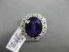 ESTATE 4.62CT DIAMOND & AAA AMETHYST 14K WHITE GOLD FILIGREE FLORAL CLUSTER RING