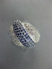 EXTRA LARGE 2.01CT DIAMOND & AAA SAPPHIRE 14KT WHITE GOLD PAVE ANNIVERSARY RING
