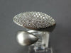 LARGE .90CT DIAMOND 14KT WHITE GOLD 3D MARQUISE SHAPE PAVE MATTE FINISH FUN RING