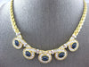 LARGE & LONG 16.0CT DIAMOND & AAA SAPPHIRE 18KT YELLOW GOLD LOVE KNOT NECKLACE