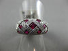 ESTATE WIDE 2.05CT DIAMOND & RUBY 14KT WHITE GOLD CRISS CROSS WOVEN ETOILE RING