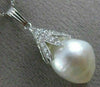 ESTATE .45CT DIAMOND & AAA SOUTH SEA PEARL 18KT WHITE GOLD FLOWER PENDANT #26193